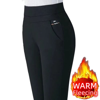 Womens Winter Warm Pencil Pants  FleeceLined Skinny Trousers For Cold Weather Comfort  Style 2