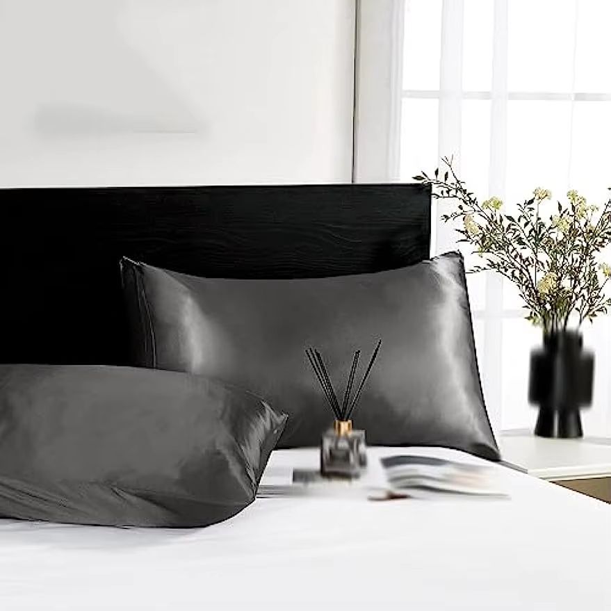 2Pack Satin Silk Pillowcases  Super Soft Standard Size Pillow Covers For Hair And Skin Care 1