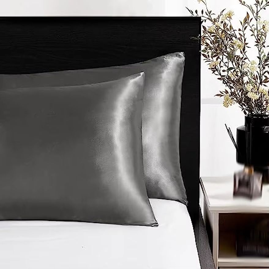 2Pack Satin Silk Pillowcases  Super Soft Standard Size Pillow Covers For Hair And Skin Care 3