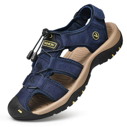 Mens Summer Genuine Leather Sandals  Casual Outdoor Beach Shoes With Roman Style Plus Size 3848 1