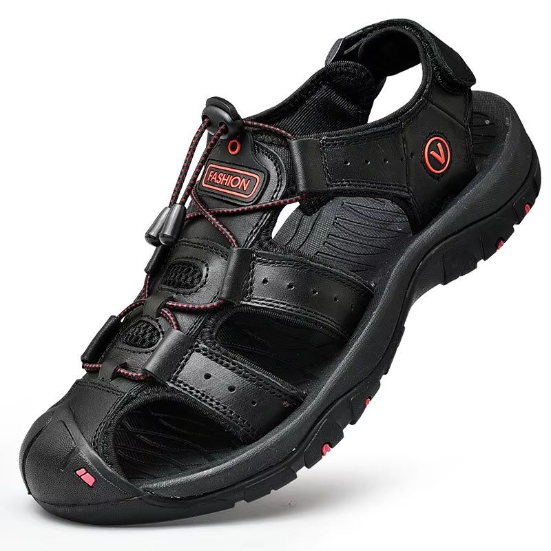 Mens Summer Genuine Leather Sandals  Casual Outdoor Beach Shoes With Roman Style Plus Size 3848 2