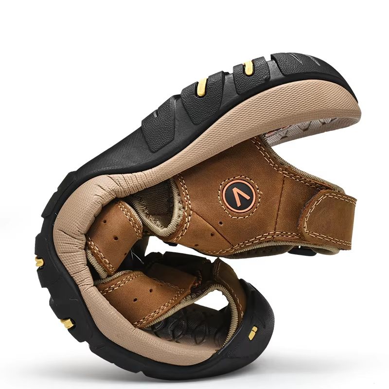 Mens Summer Genuine Leather Sandals  Casual Outdoor Beach Shoes With Roman Style Plus Size 3848 3