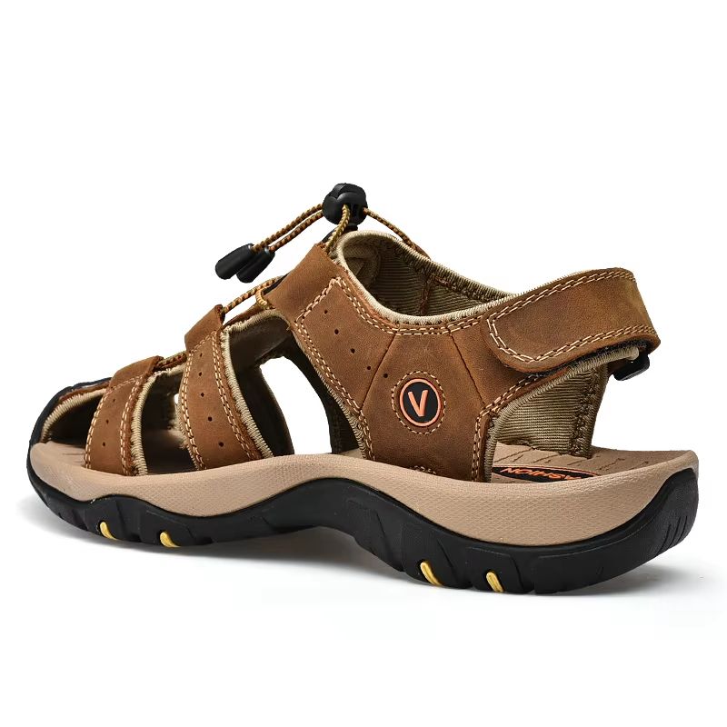 Mens Summer Genuine Leather Sandals  Casual Outdoor Beach Shoes With Roman Style Plus Size 3848 5