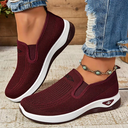 Elegant Comfort Womens Casual Sneakers  Soft Sole Solid Color Everyday Style 2