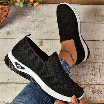 Elegant Comfort Womens Casual Sneakers  Soft Sole Solid Color Everyday Style 3