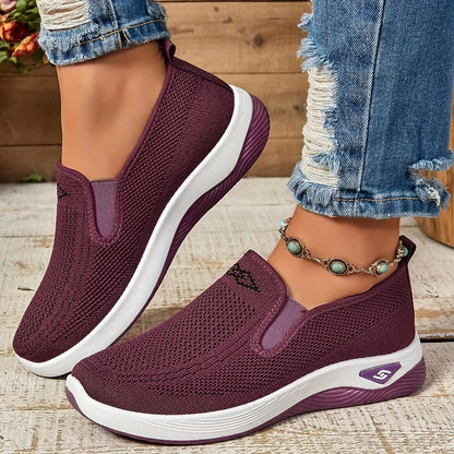 Elegant Comfort Womens Casual Sneakers  Soft Sole Solid Color Everyday Style 4