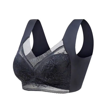 Plus Size Seamless Push Up Bralette  Ice Silk Wireless Lace Bra For Women L6XL 9