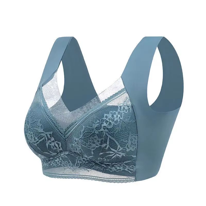 Plus Size Seamless Push Up Bralette  Ice Silk Wireless Lace Bra For Women L6XL 10