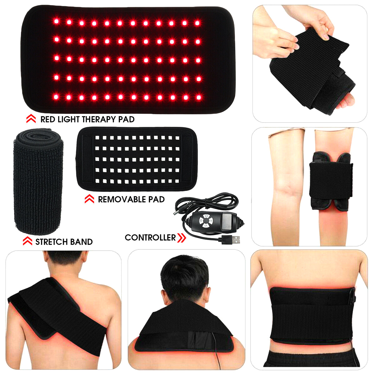 Heating Massage Belt Pad Infrared Light LED Healthcare Lumbar Back Waist Massage For Back Knee Hand 4