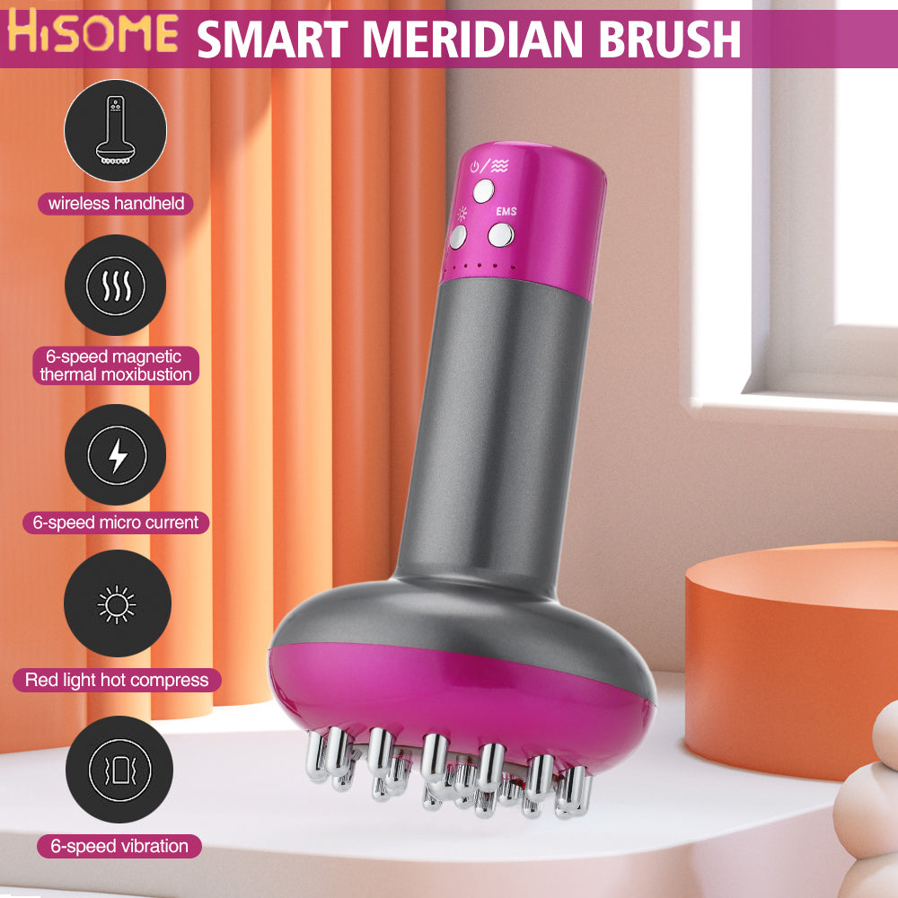 Meridian Body Massage Brush Microcurrent, Electric Lymphatic Drainage Machine, Anti Cellulite Guasha Physiotherapy