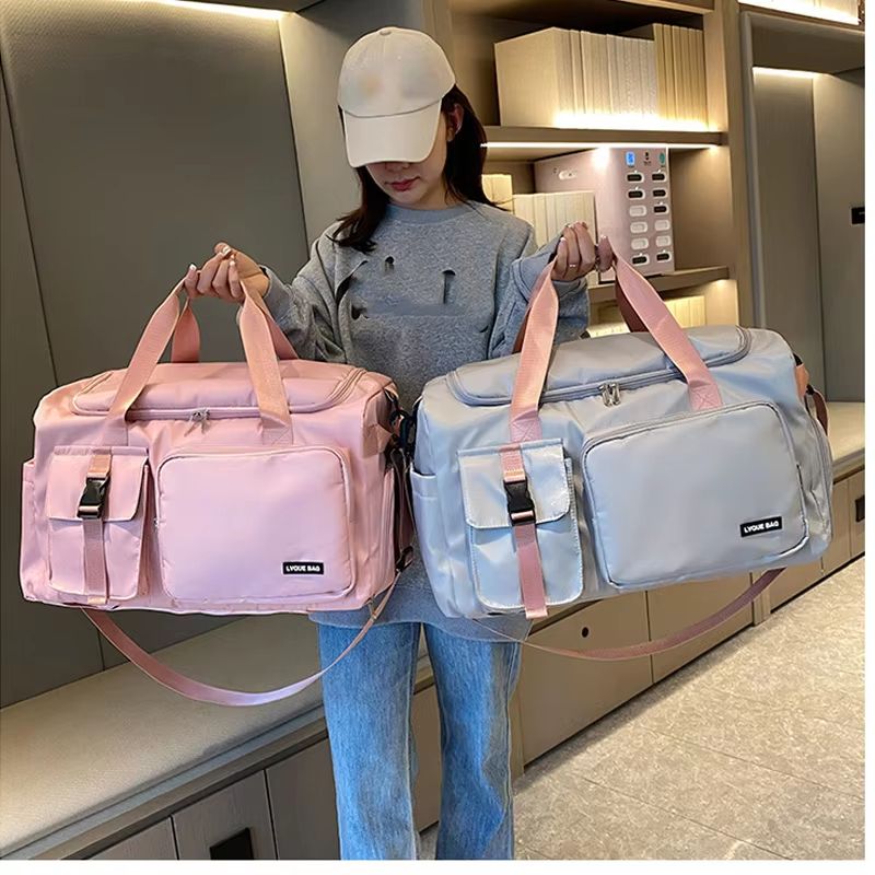 Womens Sports Gym Bag  Waterproof Travel Duffel With Dry Wet Separation  Crossbody Strap 1