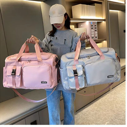 Womens Sports Gym Bag  Waterproof Travel Duffel With Dry Wet Separation  Crossbody Strap 1