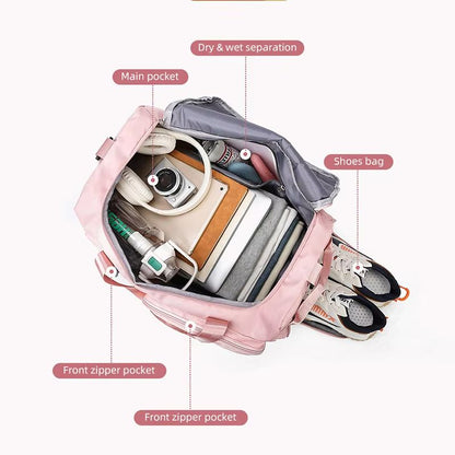 Womens Sports Gym Bag  Waterproof Travel Duffel With Dry Wet Separation  Crossbody Strap 2