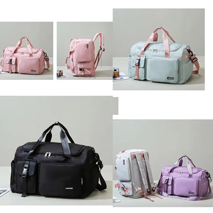 Womens Sports Gym Bag  Waterproof Travel Duffel With Dry Wet Separation  Crossbody Strap 4