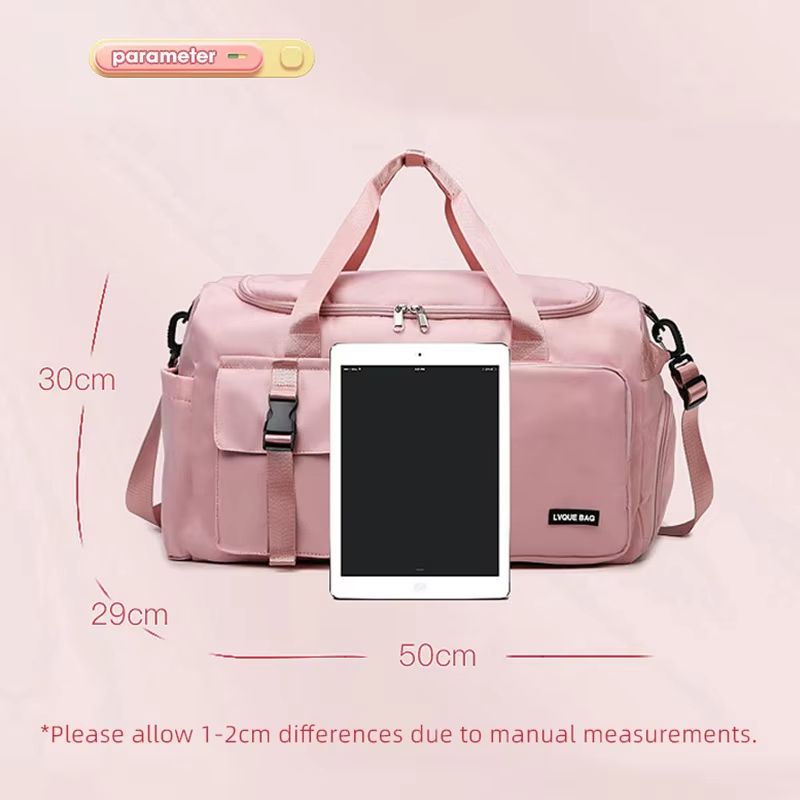 Womens Sports Gym Bag  Waterproof Travel Duffel With Dry Wet Separation  Crossbody Strap 5