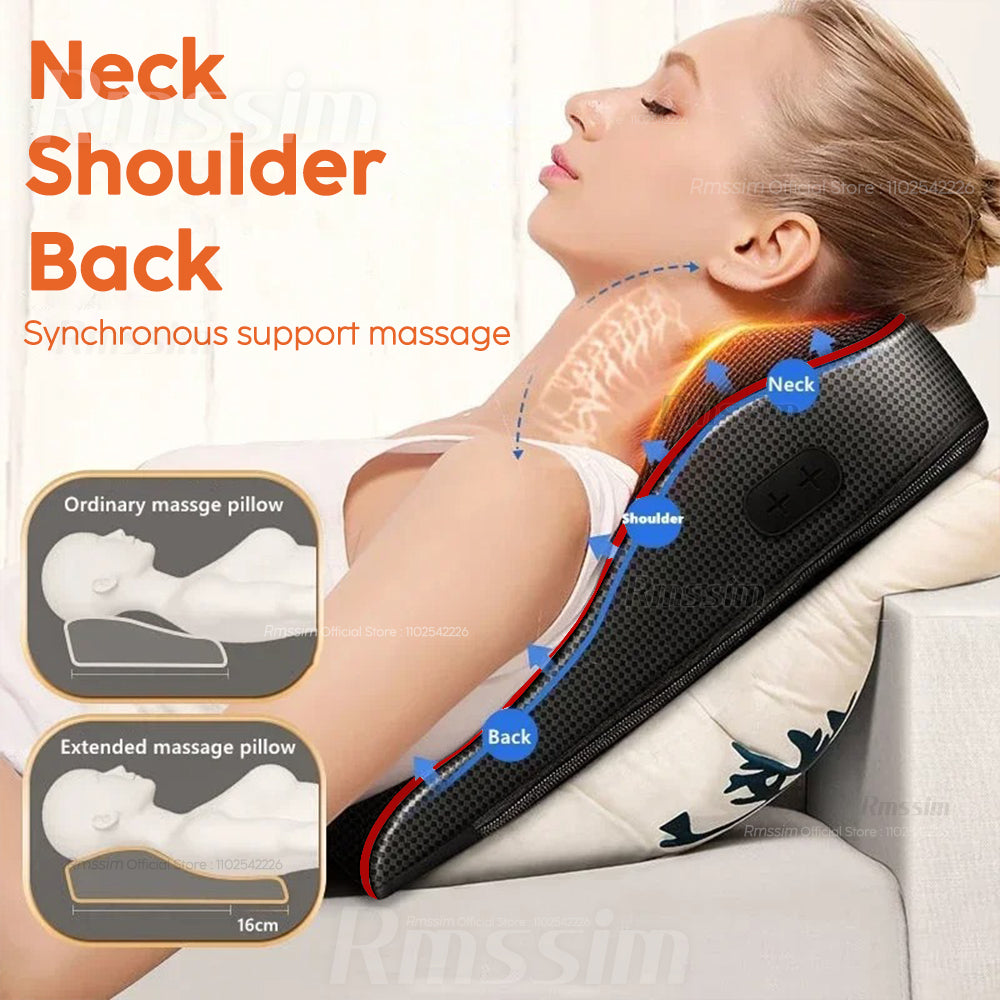 Shiatsu Electric Neck Pillow Body Back Waist Massager Car With Heating Vibrating Massage Cervical T 1