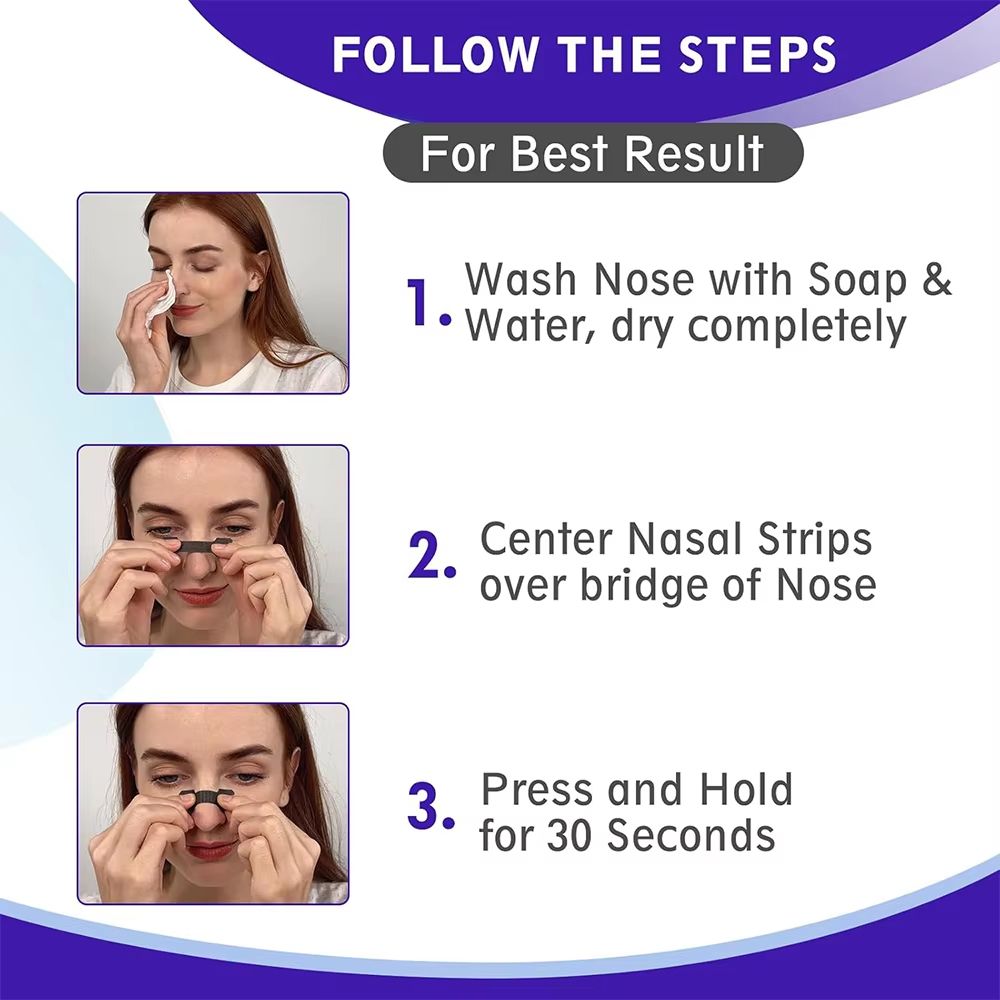 Extra Strength AntiSnoring Nose Strips  Black Nasal Strips For Better Sleep 306090 Pcs 4