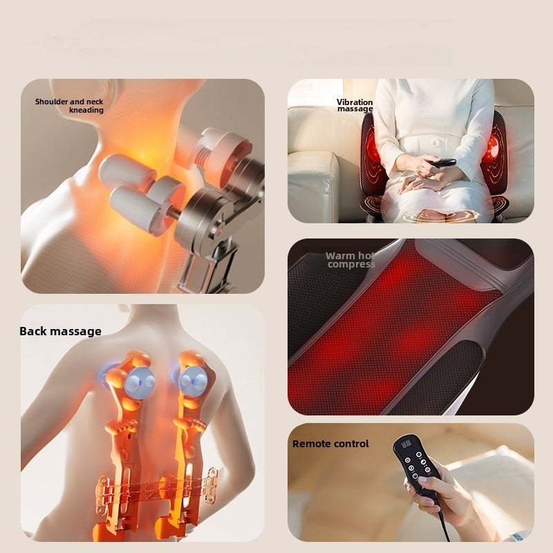 Back Massager Chair Pad With Heat Vibration Full Body Massage Seat Cushion Kneading Warmer Christma 1