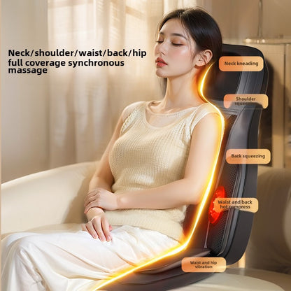 Back Massager Chair Pad With Heat Vibration Full Body Massage Seat Cushion Kneading Warmer Christma 3