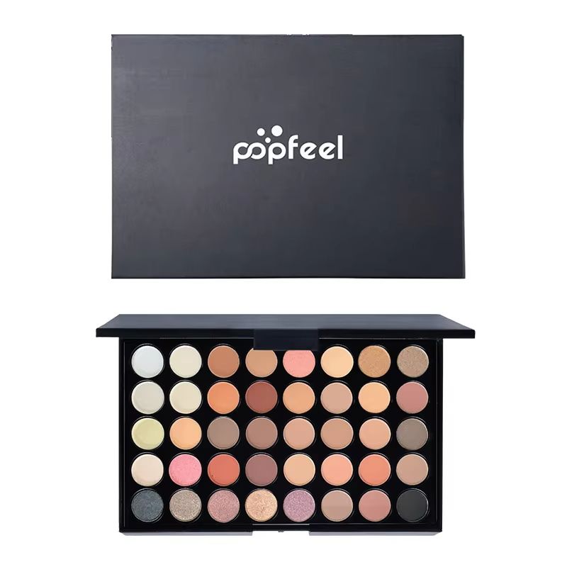 POPFEEL 40-Color Eyeshadow Palette – Long-Lasting Brown & Pink Shades for Easy Makeup Looks