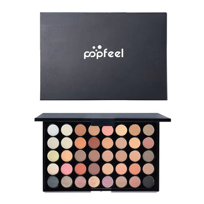 POPFEEL 40-Color Eyeshadow Palette – Long-Lasting Brown & Pink Shades for Easy Makeup Looks