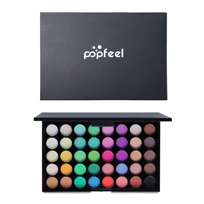 POPFEEL 40Color Eyeshadow Palette  LongLasting Brown  Pink Shades For Easy Makeup Looks 1