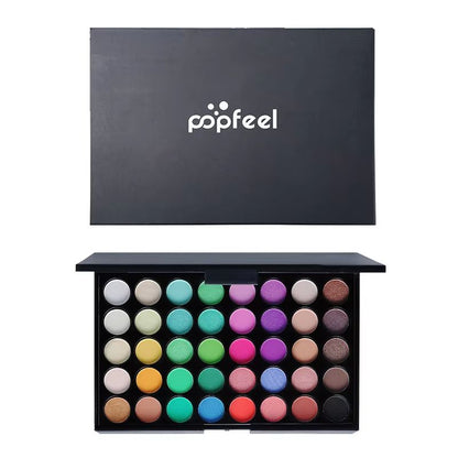 POPFEEL 40Color Eyeshadow Palette  LongLasting Brown  Pink Shades For Easy Makeup Looks 1