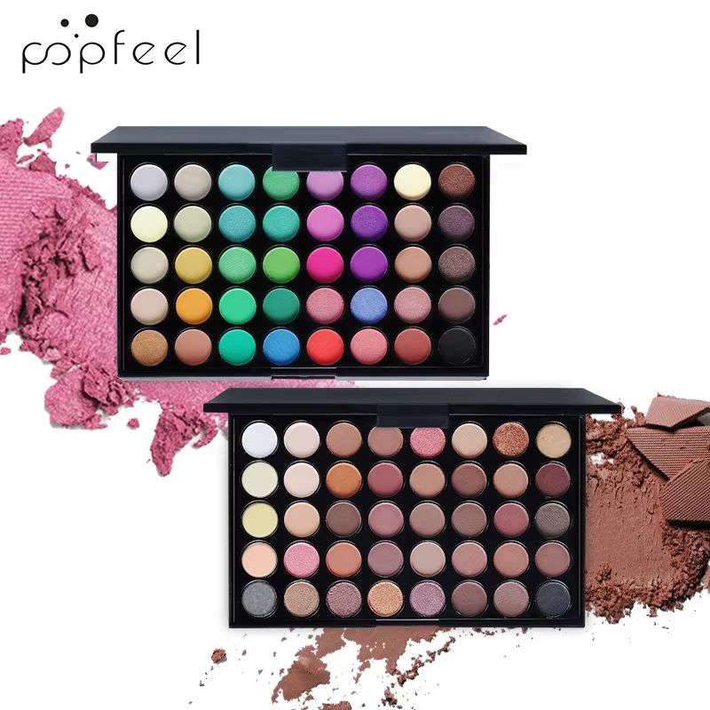 POPFEEL 40Color Eyeshadow Palette  LongLasting Brown  Pink Shades For Easy Makeup Looks 2