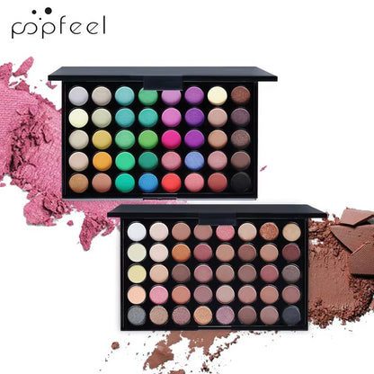 POPFEEL 40Color Eyeshadow Palette  LongLasting Brown  Pink Shades For Easy Makeup Looks 2