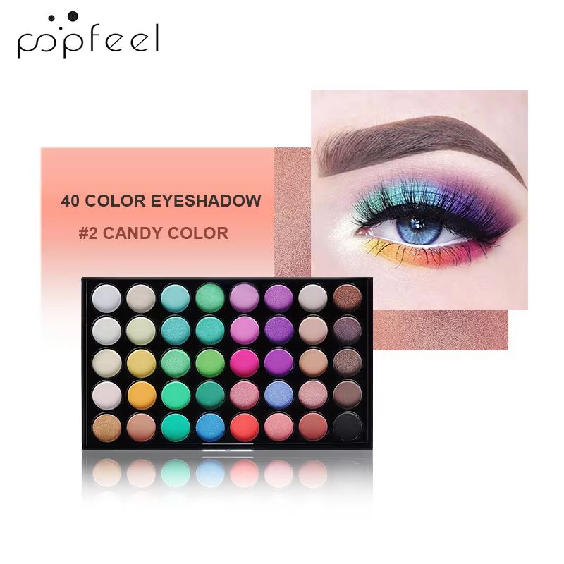 POPFEEL 40Color Eyeshadow Palette  LongLasting Brown  Pink Shades For Easy Makeup Looks 4