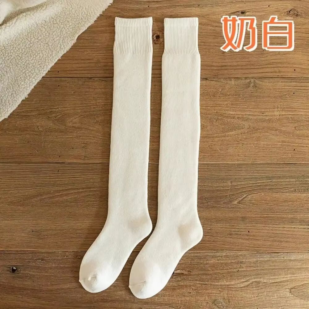 Womens Cashmere OverKnee Socks  FuzzyLined Plush Winter Stockings For Warmth  Comfort 4