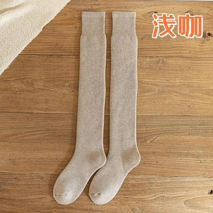 Womens Cashmere OverKnee Socks  FuzzyLined Plush Winter Stockings For Warmth  Comfort 5