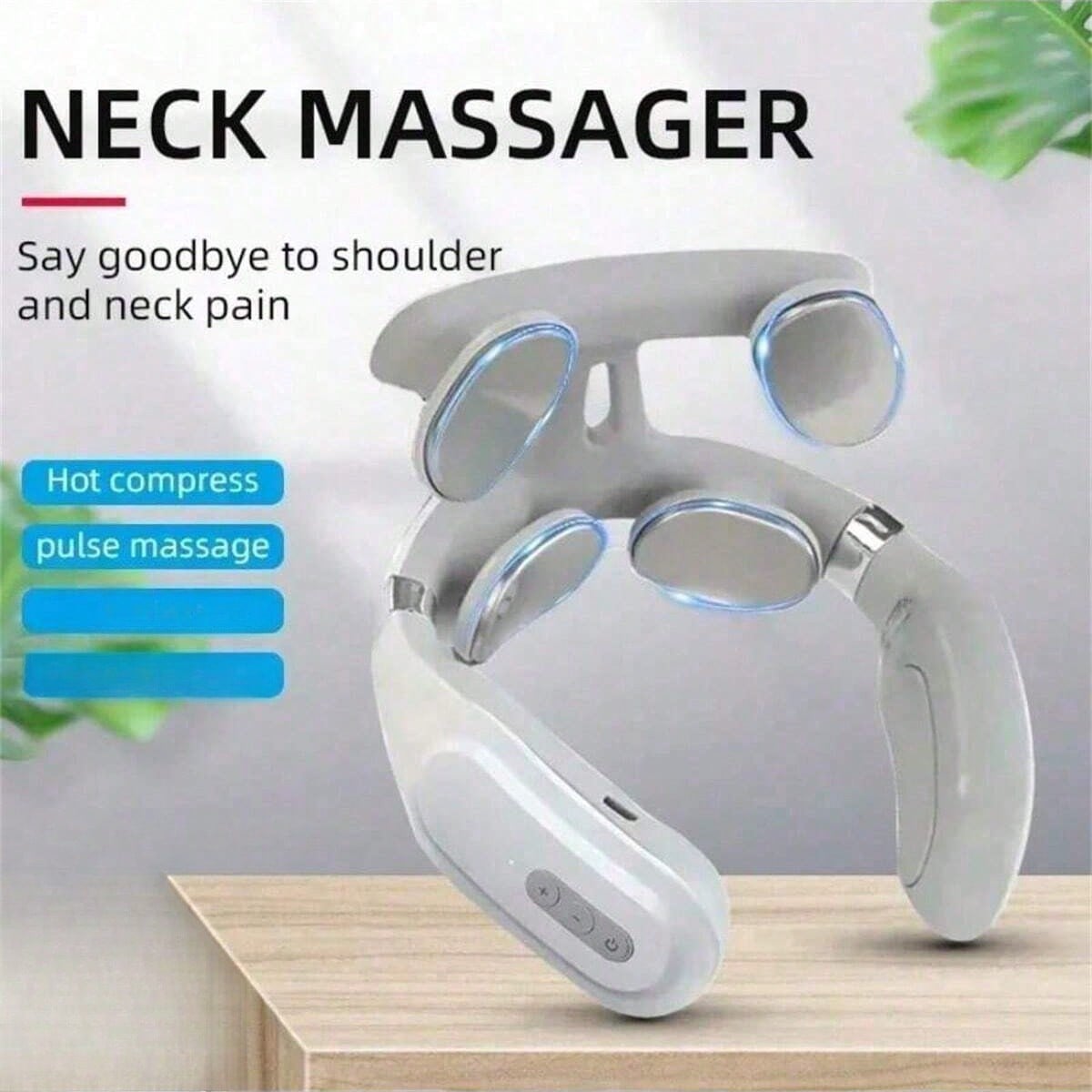 USB Rechargeable Lithium Battery Neck & Shoulder Massager, Portable Smart Design, Ideal Gift For Men & Women