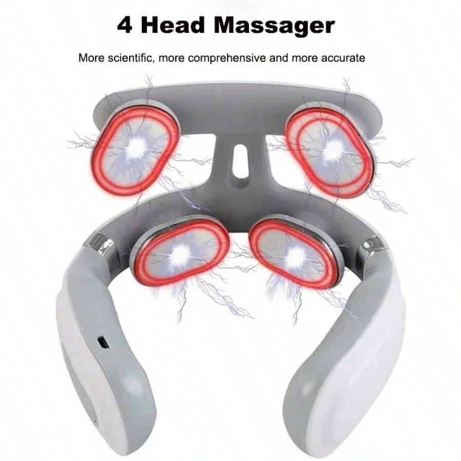 USB Rechargeable Lithium Battery Neck & Shoulder Massager, Portable Smart Design, Ideal Gift For Men & Women