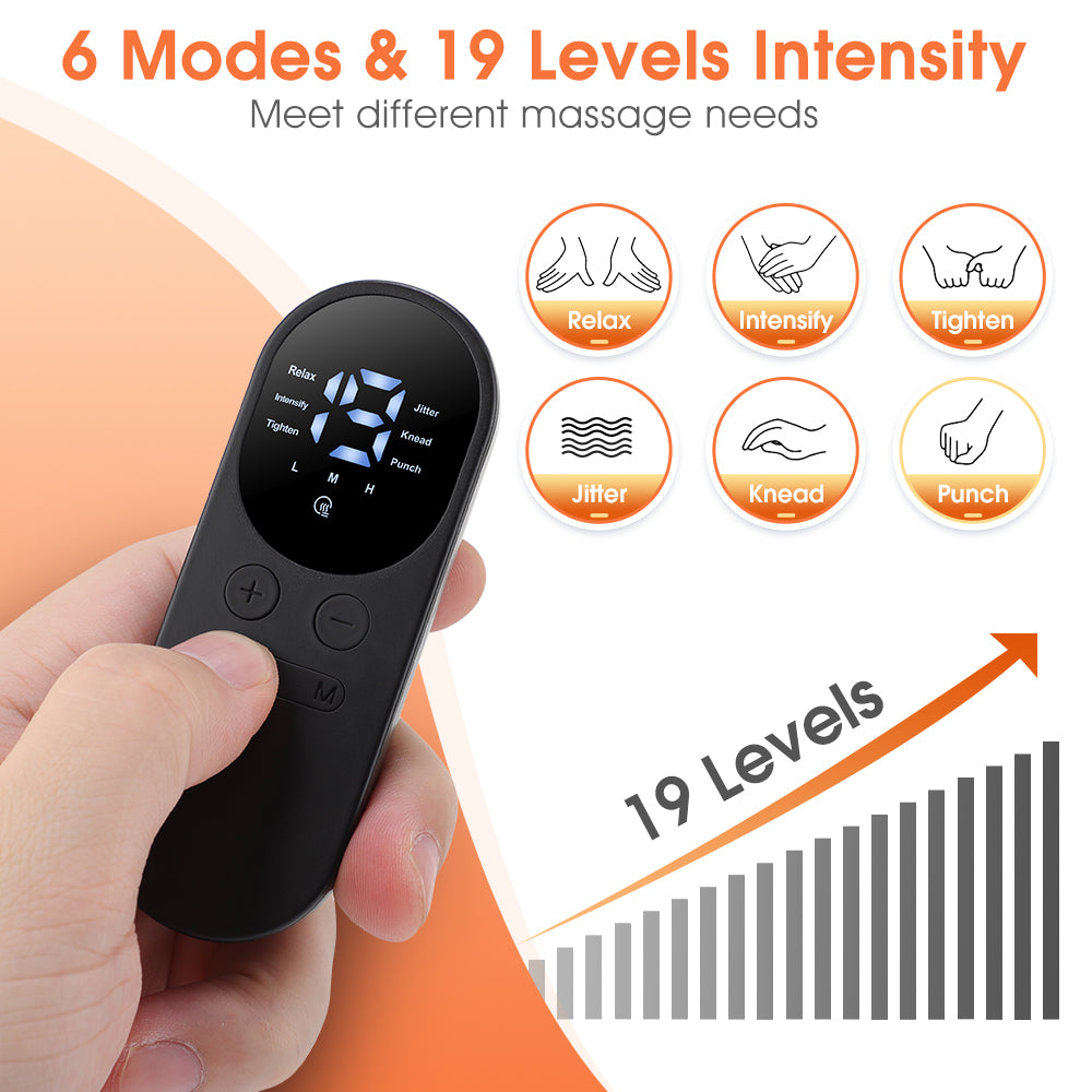 Heated Massage Pad For Cervical Back Leg Arm, EMS Pulse Heating Neck Massage Patch, 6 Modes 19 Levels Mini Massager