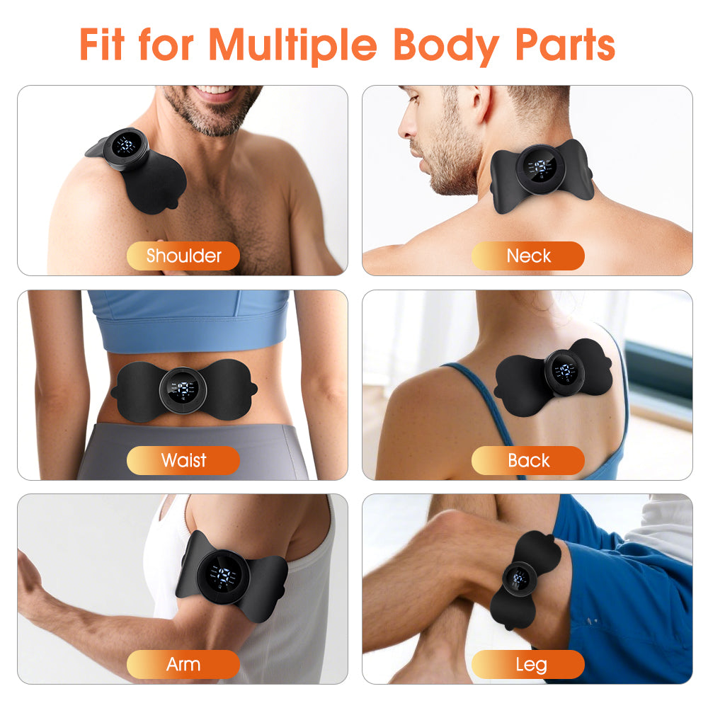 Heated Massage Pad For Cervical Back Leg Arm, EMS Pulse Heating Neck Massage Patch, 6 Modes 19 Levels Mini Massager