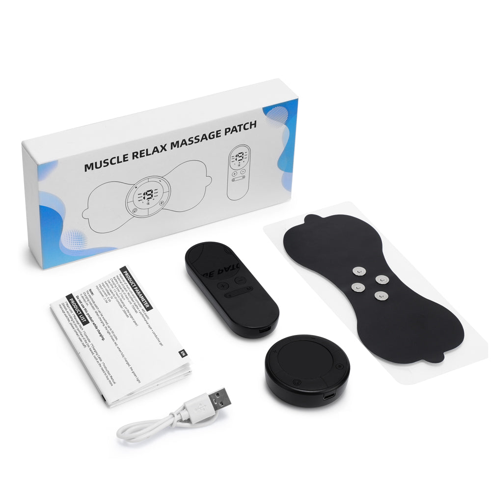 Heated Massage Pad For Cervical Back Leg Arm, EMS Pulse Heating Neck Massage Patch, 6 Modes 19 Levels Mini Massager