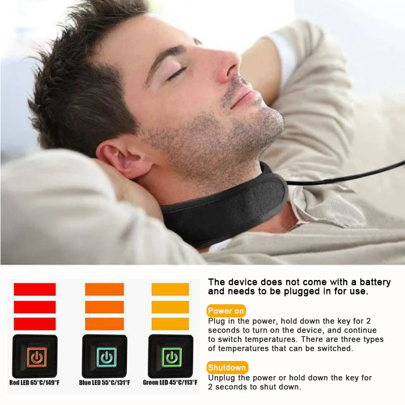 Universal Black Neck Guard Heating Protective Gear Left Right Threespeed USB Temperature Adjustment 2