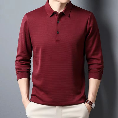 Mens Business Casual Polo Shirt  Comfortable Long Sleeve Summer Top 8