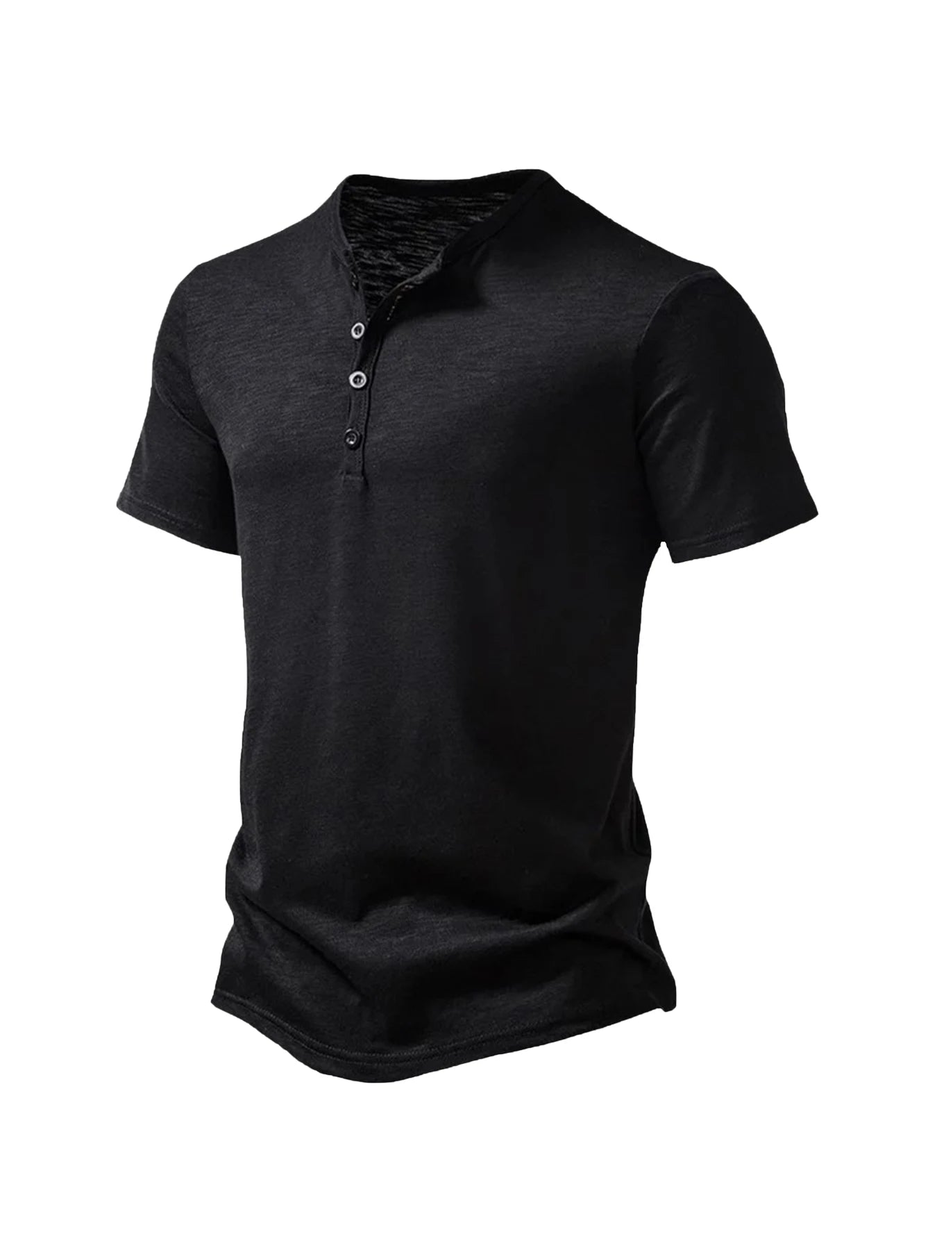 Mens Henley Neck Summer Basic TShirt Short Sleeve Casual Pullover Breathable Outdoor Streetwear Top 7