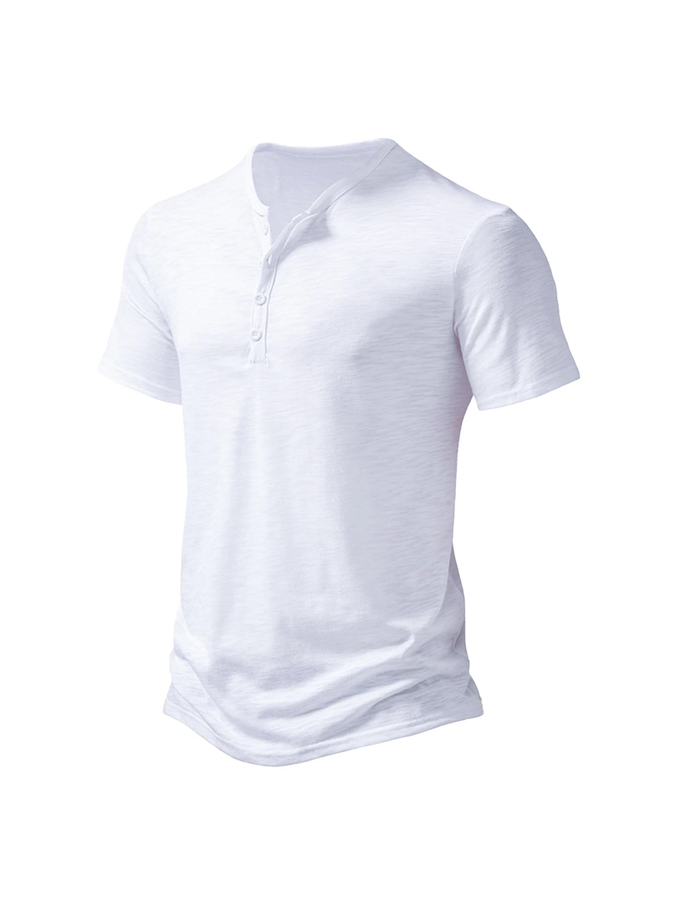 Mens Henley Neck Summer Basic TShirt Short Sleeve Casual Pullover Breathable Outdoor Streetwear Top 1
