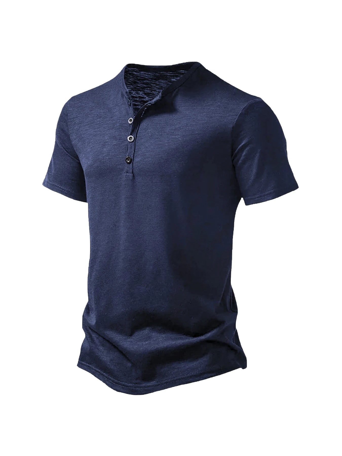 Mens Henley Neck Summer Basic TShirt Short Sleeve Casual Pullover Breathable Outdoor Streetwear Top 2