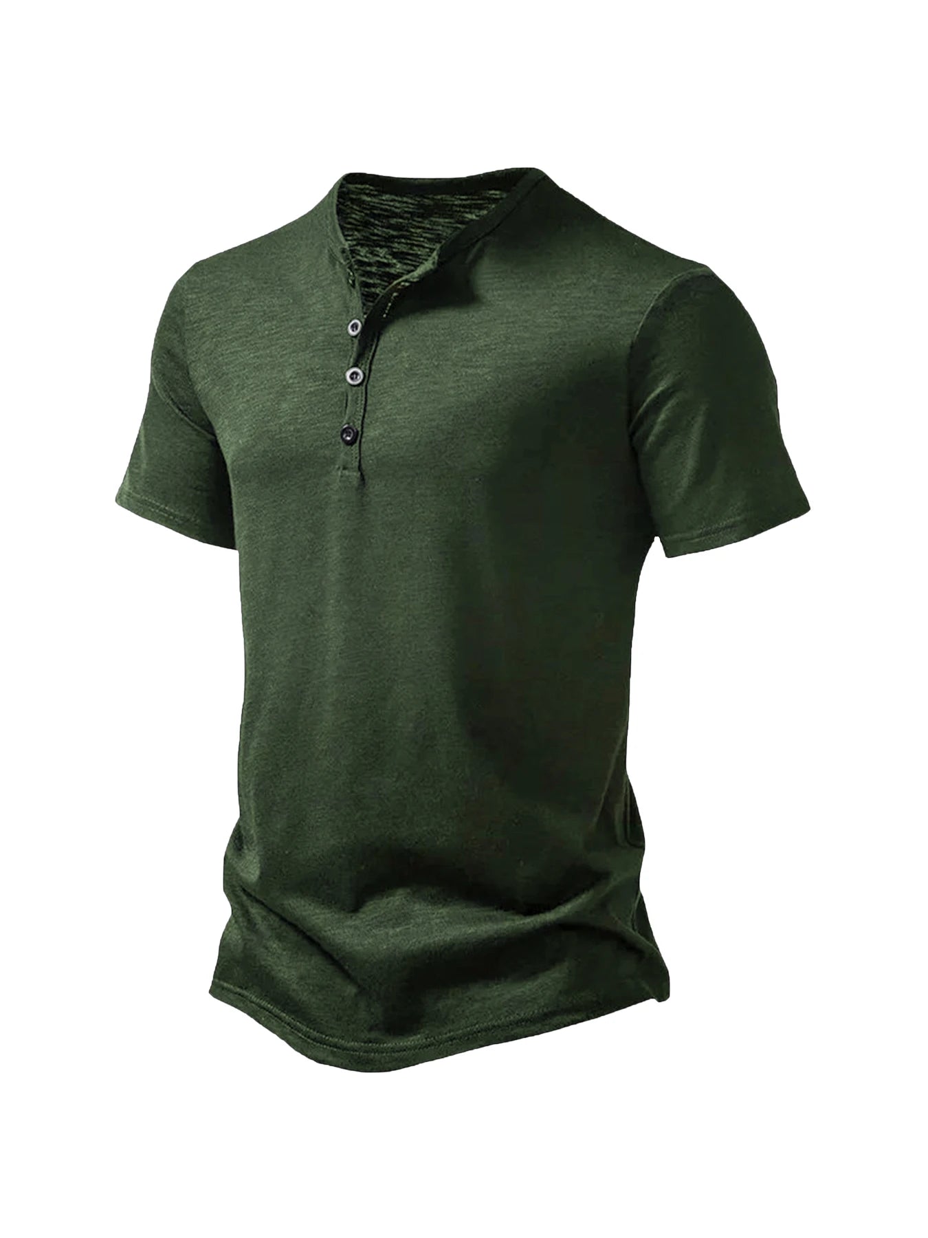 Mens Henley Neck Summer Basic TShirt Short Sleeve Casual Pullover Breathable Outdoor Streetwear Top 9