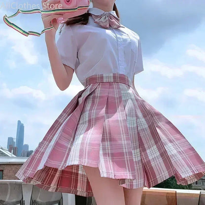 JK Seifuku Sailor Uniform Set School Uniform With Pleated Skirt And Blouse Korean Student Fashion P 1