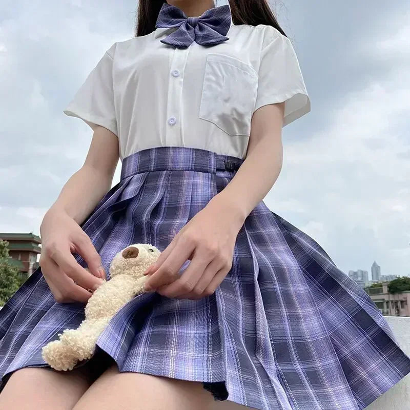 JK Seifuku Sailor Uniform Set School Uniform With Pleated Skirt And Blouse Korean Student Fashion P 6