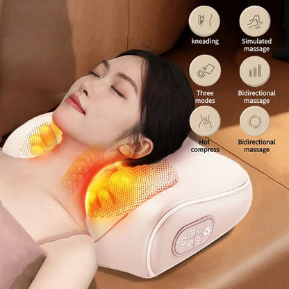 Neck  Back Heated Massage Pillow Shoulder Waist Finger Shiatsu Massager MultiFunction Relaxation 1