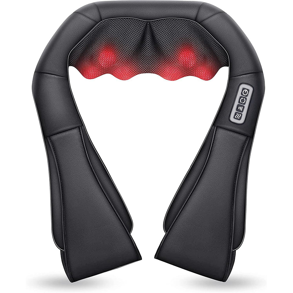 Heated Back Massager for Neck Waist Leg Body, U Shape Deep Kneading Electric Massage Pillow, Shiatsu Neck & Shoulder