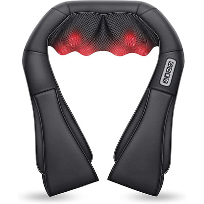 Heated Back Massager for Neck Waist Leg Body, U Shape Deep Kneading Electric Massage Pillow, Shiatsu Neck & Shoulder