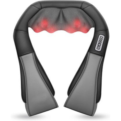 Heated Back Massager for Neck Waist Leg Body, U Shape Deep Kneading Electric Massage Pillow, Shiatsu Neck & Shoulder
