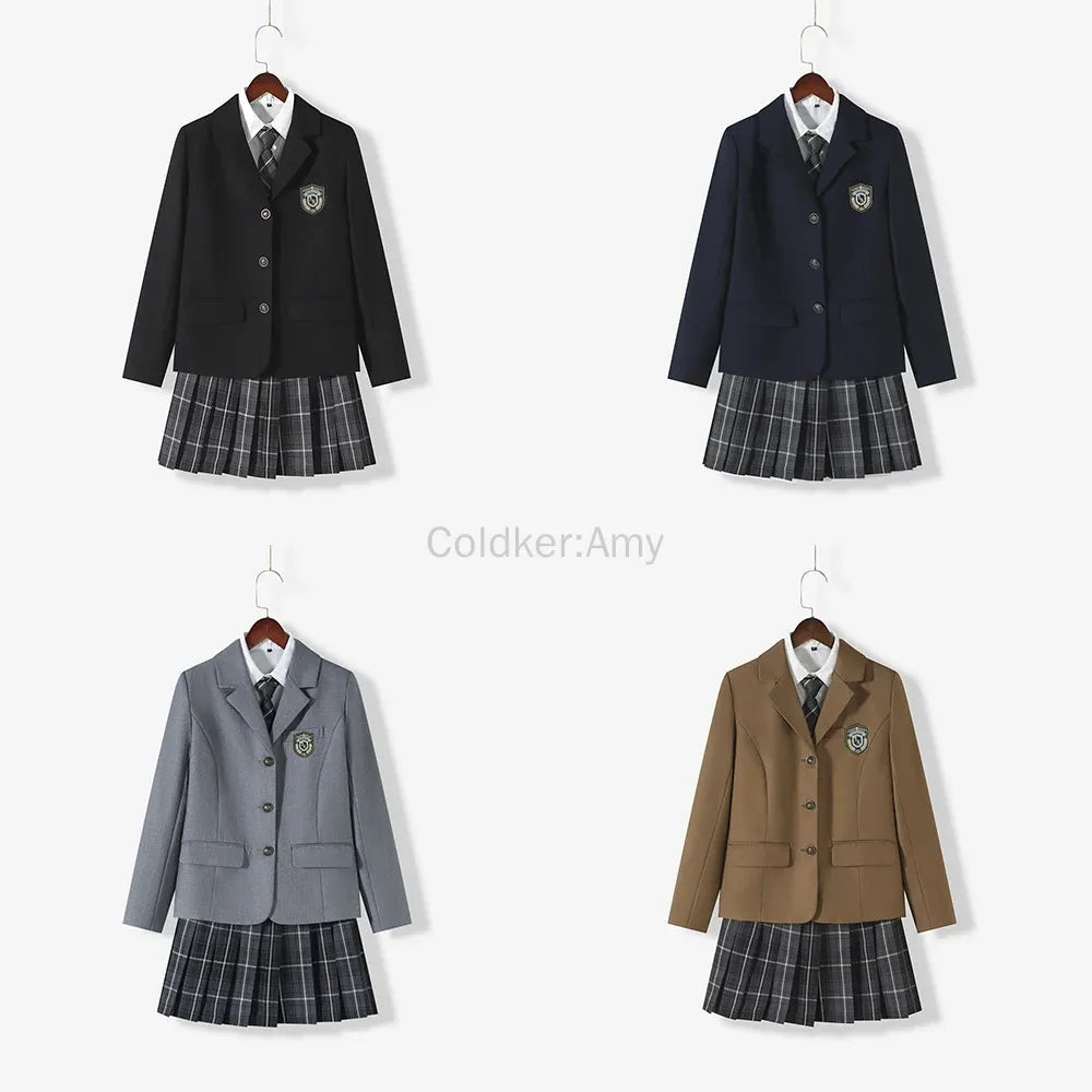 Anime Cosplay Costume, School Uniform Sets for Women, Winter Blazer, Pleated Skirt and Sailor Tie, Girl Autumn Fashion